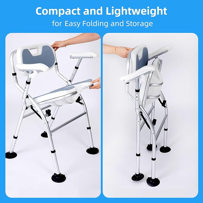 Shower Chair for Inside Shower, Foldable Shower Chair for Elderly and Disabled - Image 3