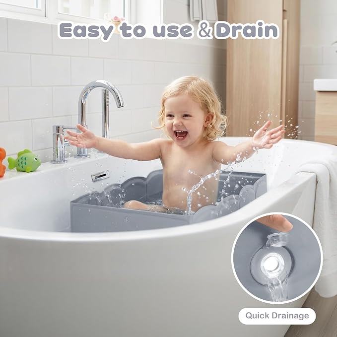 Collapsible Baby Bathtub for Shower, Reinforced Structure Infant Foldable Bath - Image 4