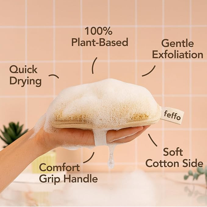 Loofah Sponge for Body Scrub, Exfoliating Body Scrubber & Shower Sponge Shower - Image 4