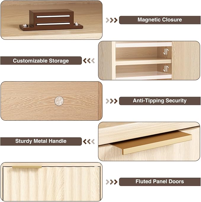 59.1" Tall Slim Bathroom Storage Cabinet Oak | Freestanding or Wall Mounted - Image 9