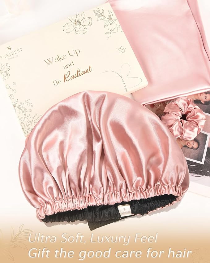 YANIBEST Adjustable Satin Bonnet Double Layer Hair Bonnet - Image 4