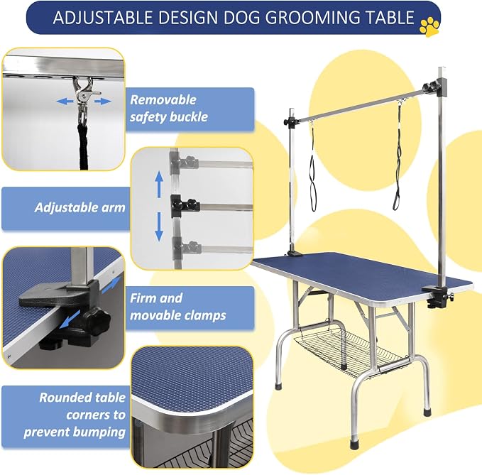 ROOMTEC 36" Dog Grooming Table, Foldable Home Pet Bathing Station - Image 5