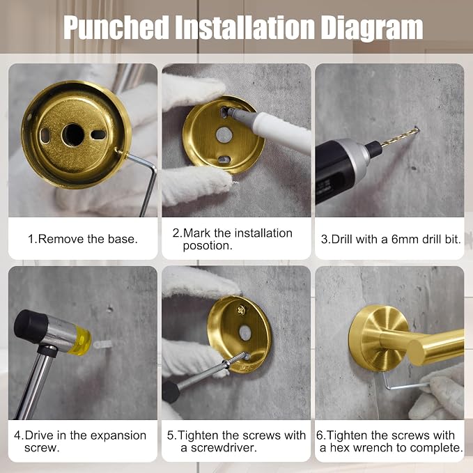 Bathroom Hardware Set, Toilet Paper Holders, Towel Rings, Robe Towel Hooks - Image 6