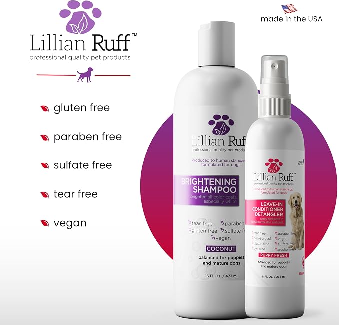 Lillian Ruff PRO Formula Ultra Brightening Dog Shampoo & Leave-in Conditioner - Image 6