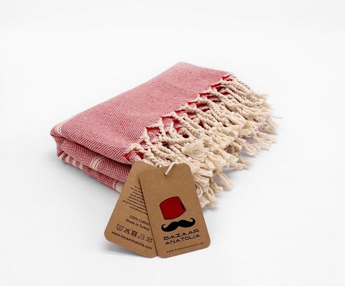 Bazaar Anatolia Turkish Towel 100% Cotton Beach Towel 76x38 Thin Lightweight - Image 4