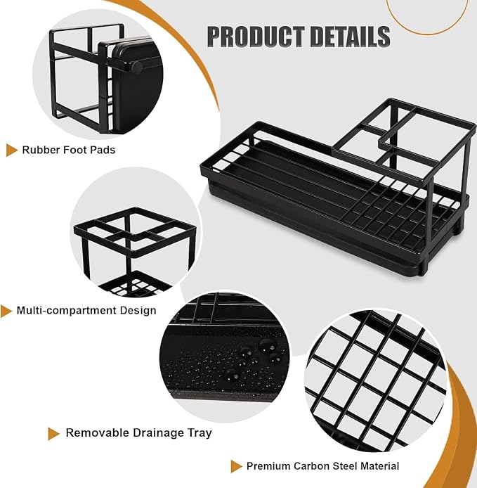 Matani Black Toothbrush Holder for Bathroom Sink, Countertop Organizer - Image 4