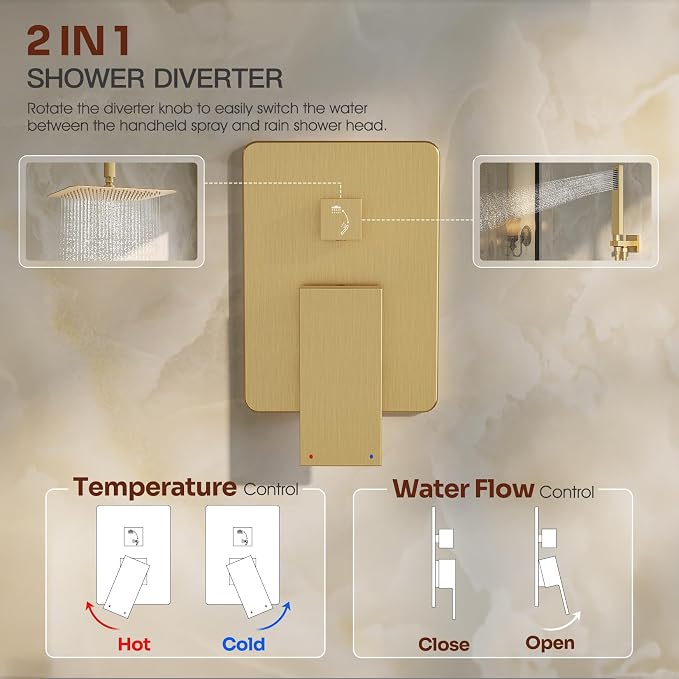 Ceiling Mount Shower Faucet Set, High-Pressure Showerheads Set - Image 7