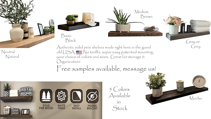joelsantiques - 60 Inch Wooden Floating Shelves - Image 5