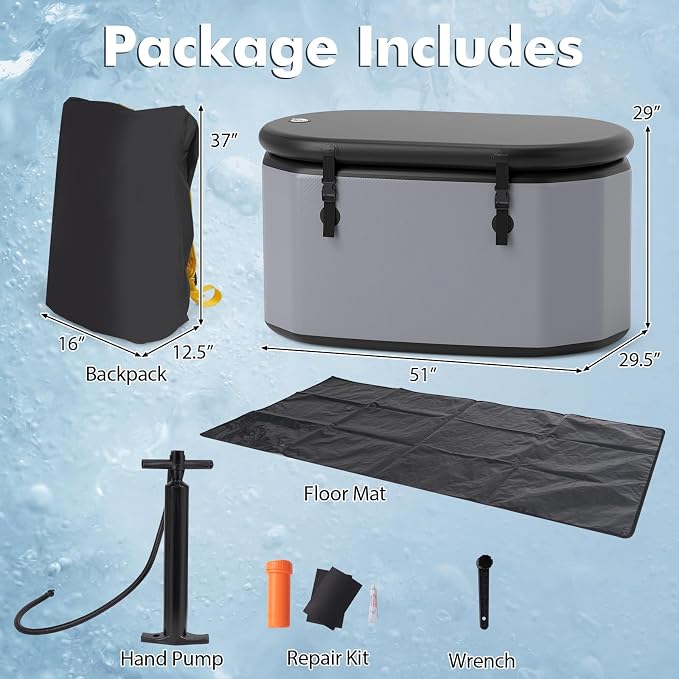 Goplus XL 129 Gal Oval Ice Bath Tub - Image 7