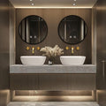 Floating Bathroom Vanity with Sink LED Smart Mirrors, Modern Luxury Style by Suncharm