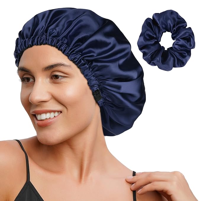 YANIBEST Adjustable Satin Bonnet Double Layer Hair Bonnet by yanibest