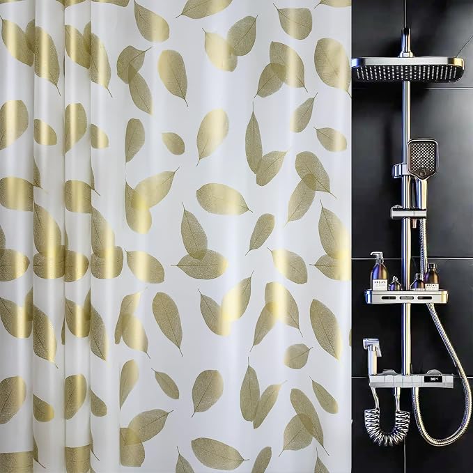 Plastic Shower Curtain Liner, Waterproof Printed PEVA Shower Curtain by TRIMENGO