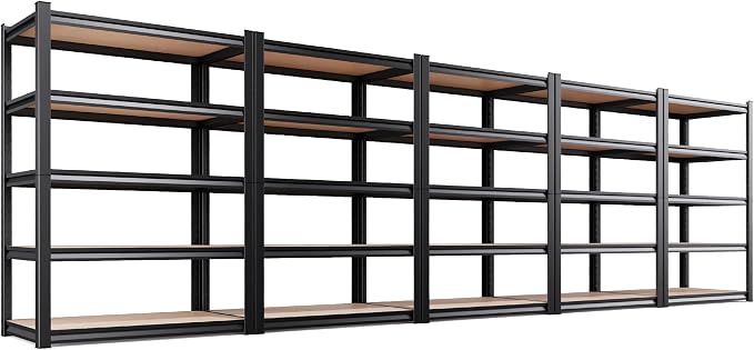 AOAORRG Set of 5 Storage Shelves, 5-Tier Heavy Duty Garage Shelving, 45.6" W by Unknown