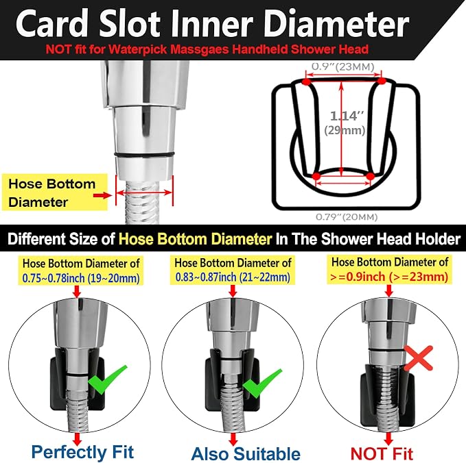 Shower Head Holder All Meta lHandheld Shower Wand Bracket Adhesive Shower Wall - Image 4