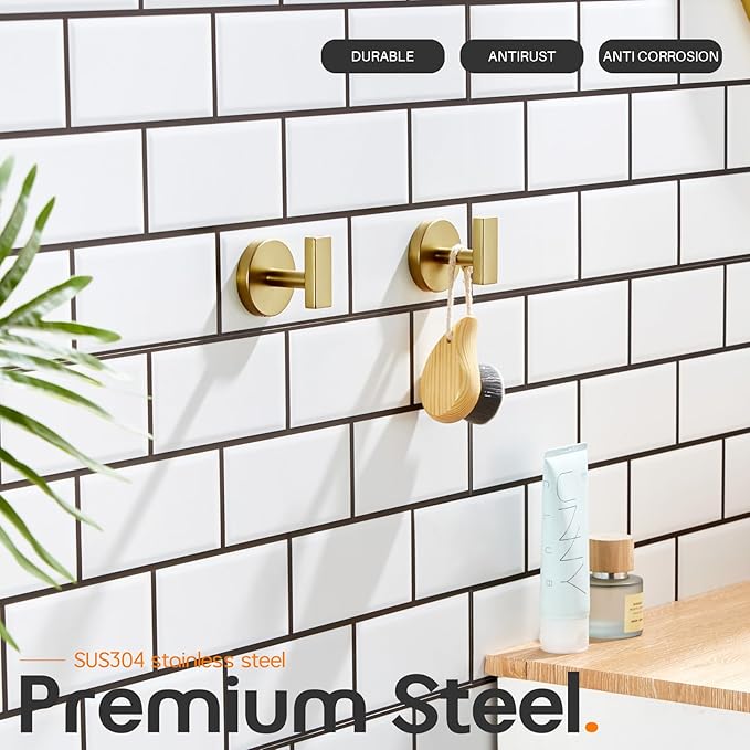 Robe Hook Bath Towel Hooks Stainless Steel Wall Hooks - Image 3