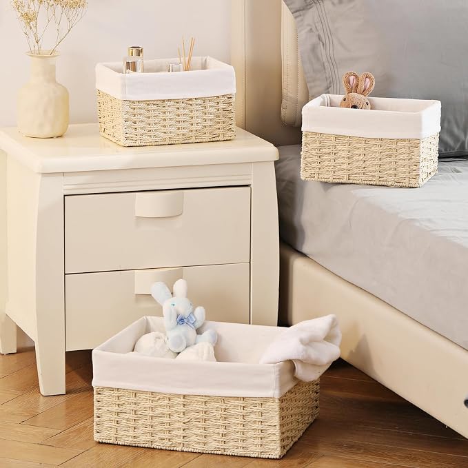 Vagusicc Wicker Basket, Decorative Bathroom Wicker Storage Basket Bins - Image 6