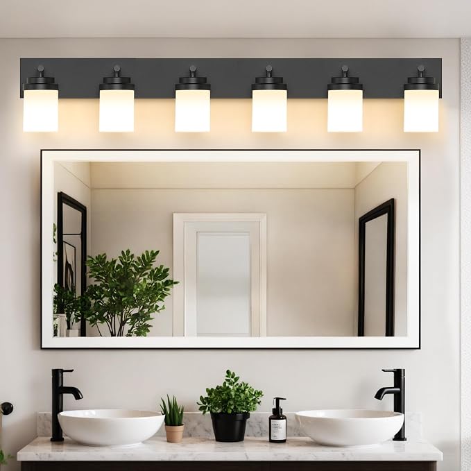 IZORRO Bathroom Vanity Light Fixture, 6-Light 43 Inch Matte Black Bathroom - Image 5