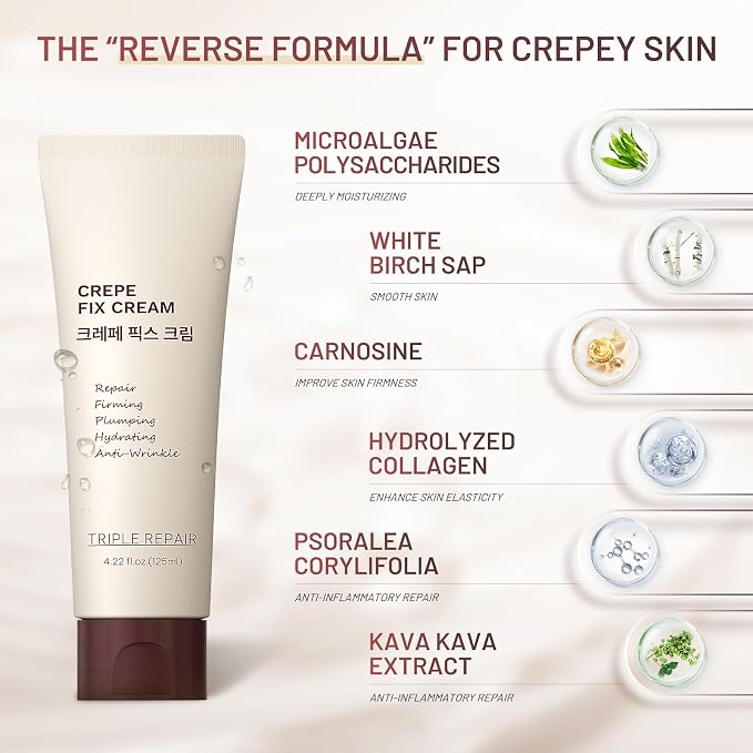 Moisturizing Crepe Fix Cream – Tightens and Firms Face, Neck & Body, Anti - Image 3
