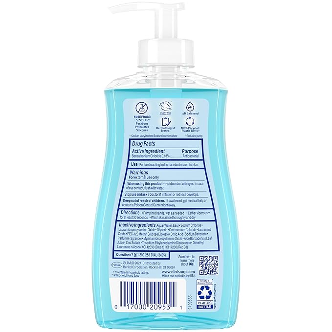 Dial Antibacterial Liquid Hand Soap, Spring Water, 11 fl oz - Image 6