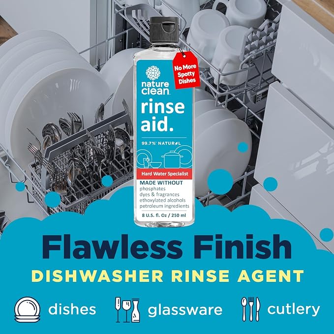 Nature Clean All Natural Dishwasher Rinse Aid Cleaner, Liquid Dishwasher Rinse - Image 2