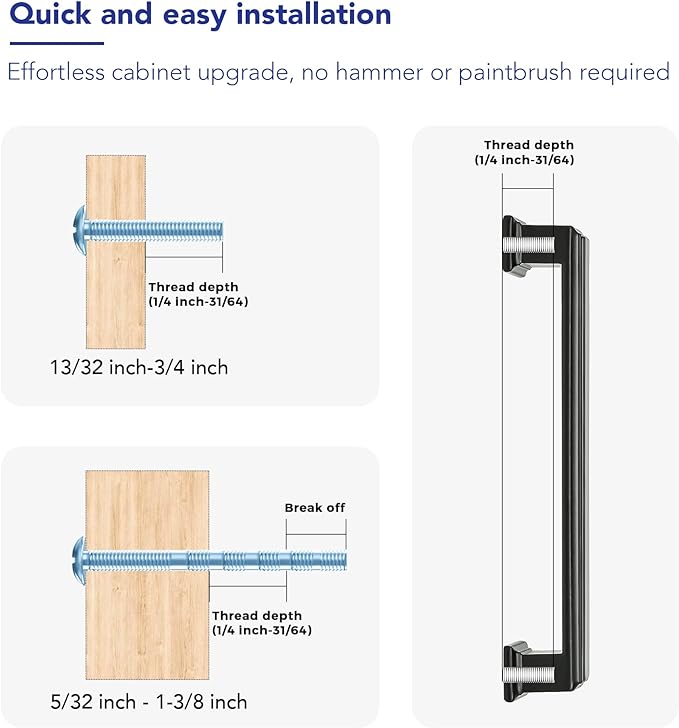 Ravinte Hardware 10 Pack Matte Black Cabinet Pulls, 5 Inch Hole Center Zinc - Image 4