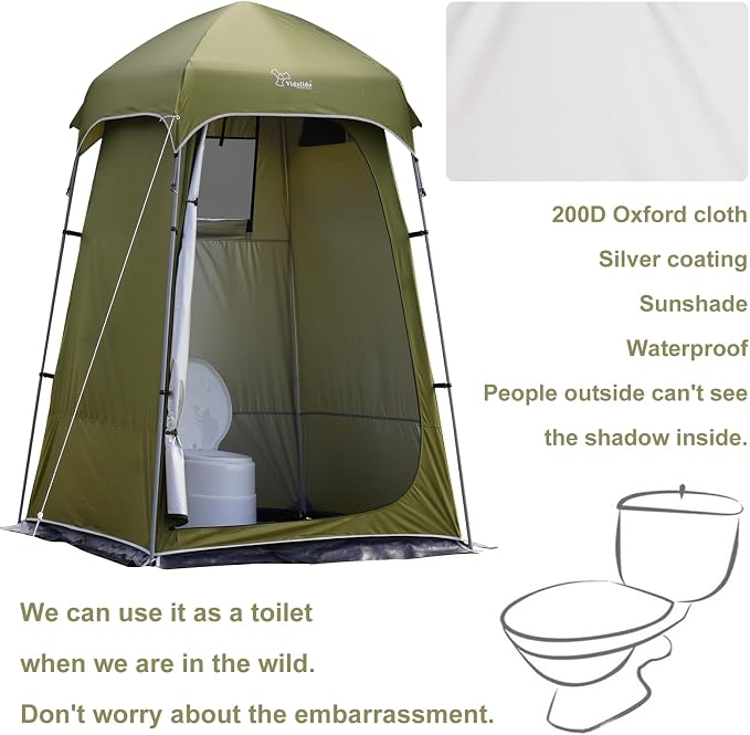 Vidalido Outdoor Camping Shower Tent Easy Setup Privacy Tent Changing Room - Image 4
