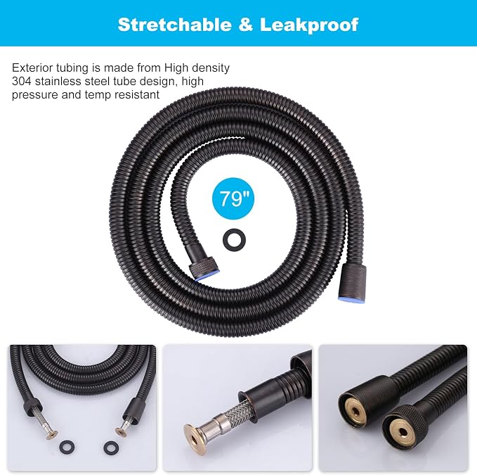 79 Inches Shower Hose Oil-Rubbed Bronze Finished, ALEASHA SUS 304 Stainless - Image 2