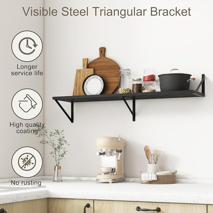 Fun Memories 40 Inch Floating Shelves, 10 Inch Deep Wall Shelf, 40 x 10 - Image 5