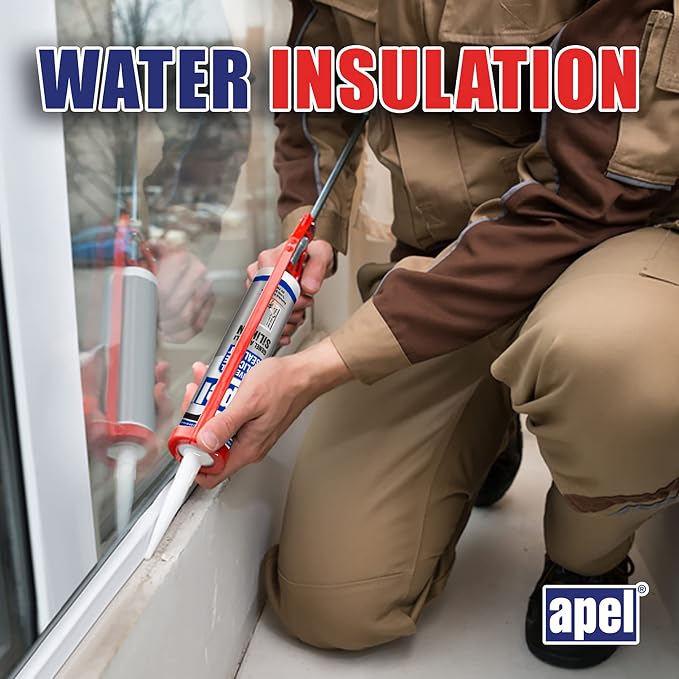 apel All Purpose Clear Silicone Sealant Waterproof, 100% Silicone Caulk - Image 3
