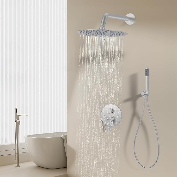 12-Inch Brushed Nickel Shower System: Ultimate High-Pressure Experience - Image 7