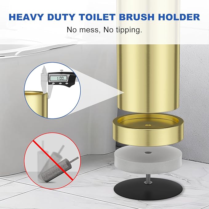 304 Stainless Steel Toilet Brush and Holder Set, Toilet Bowl Brush and Holder - Image 4