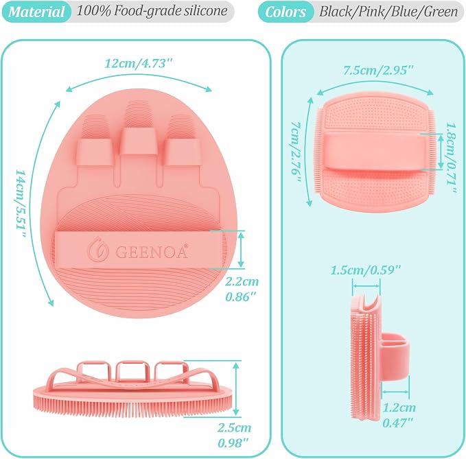 Soft Silicone Bath Glove & Face Scrubber Set 2PCS, 360° Anti-Slip & Hand-fit - Image 2