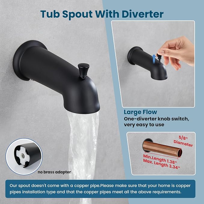 gotonovo Bathroom Shower Head Kit High Pressure Combo System Shower Faucet 6 - Image 5