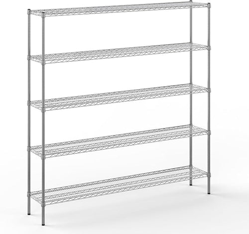 14" Deep x 72" Wide x 74" Height Wire Shelving Kit | 5-Tier | NSF Commercial by Regal+Altair