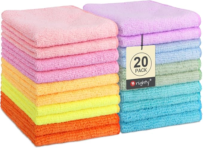 Orighty Washcloths Towels Set 20 Pack, Highly Absorbent and Soft Feel by AllRightinOrighty