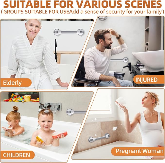 Shower Handle 2 Pack, 17 Inch Grab Bars - Image 6