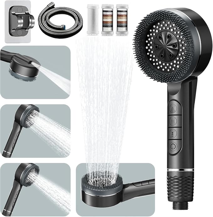 Filtered Shower Head with Handheld, Hard Water Filtered Showerhead with ON/OFF by Unknown