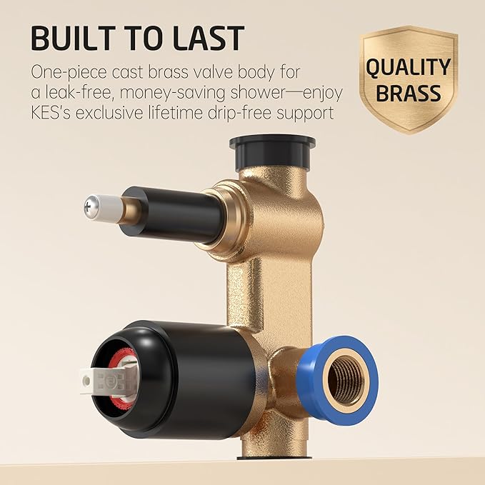 KES Shower Faucet Set, 10 Inches Rain Shower Head - Image 4