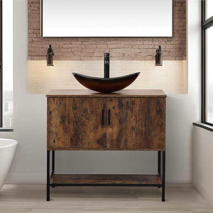 UEV Rustic Brown 36" Bathroom Vanity by YourHomeExcellentVendor