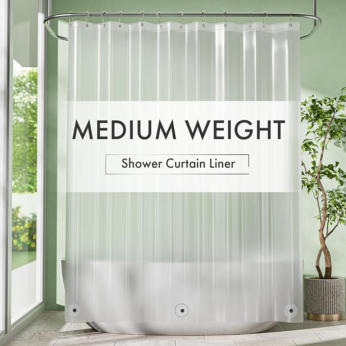 Amazer Frosted Shower Curtain Liner, 72x78 Plastic Shower Liner PEVA Medium by Amazer