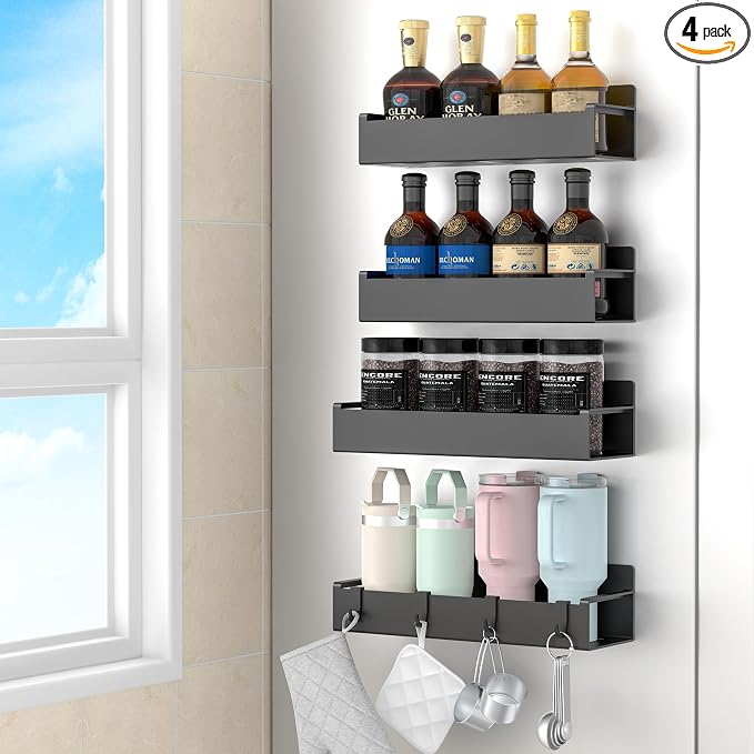 4 Pack Magnetic Spice Rack Organizer by HuggieGems