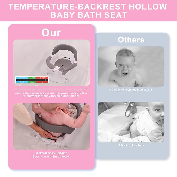 Baby Bath seat for Babies 6 Months & up, 360° Stable Toddler Bath Chair - Image 6