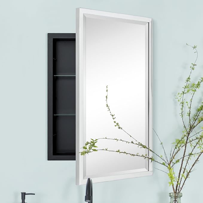 TEHOME Chrome Recessed Bathroom Medicine Cabinet - Image 6