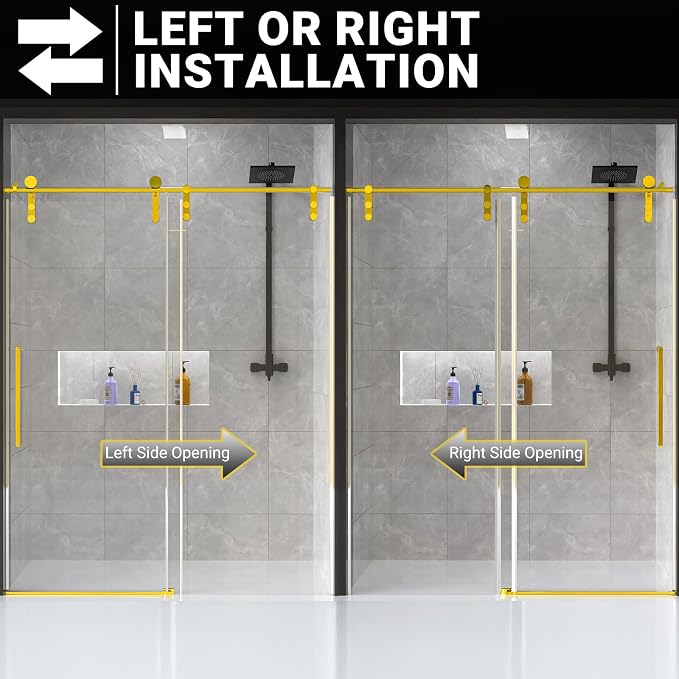Chabatree Shower Door 60" W x 76" H Frameless Sliding Shower Door, Frameless - Image 6
