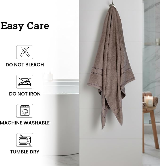 Casa Lino Brown Bath Towels Set of 4 - Image 7
