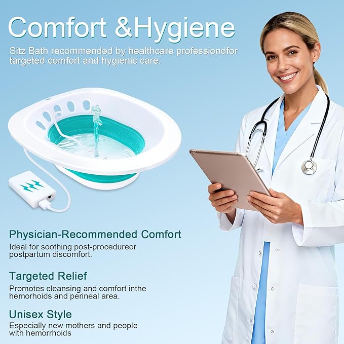 Electric Sitz Bath, Sitz Bath for Hemorrhoids, Sitz Bath for Toilet Seat - Image 2