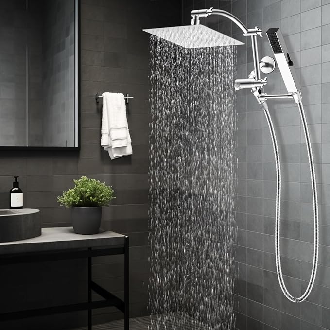 Hibbent All Metal CUPC Certified 8'' Rainfall Shower Head, Dual Shower Head - Image 9