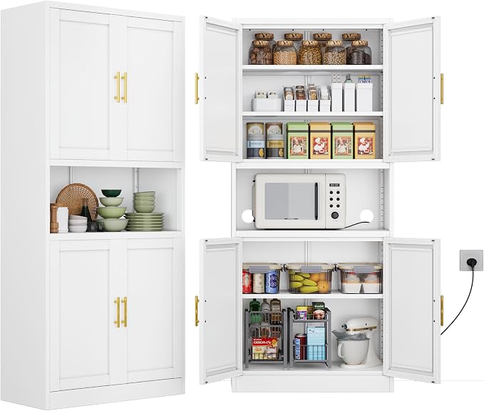 61.02" Tall Bathroom Storage Cabinet, Kitchen Pantry Storage Cabinet by GAIOUS
