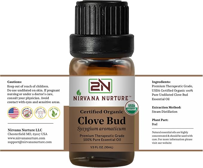 Clove Bud Essential Oil USDA Certified Organic, 100% Pure Natural Premium Grade - Image 8