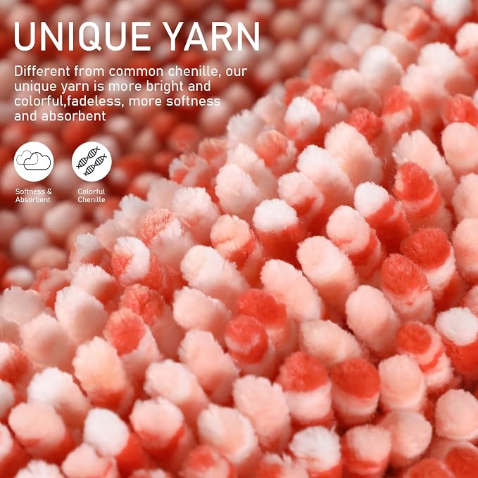 Yimobra Bath Mats for Bathroom Non Slip, Extra Soft Chenille Bathroom Rugs - Image 2